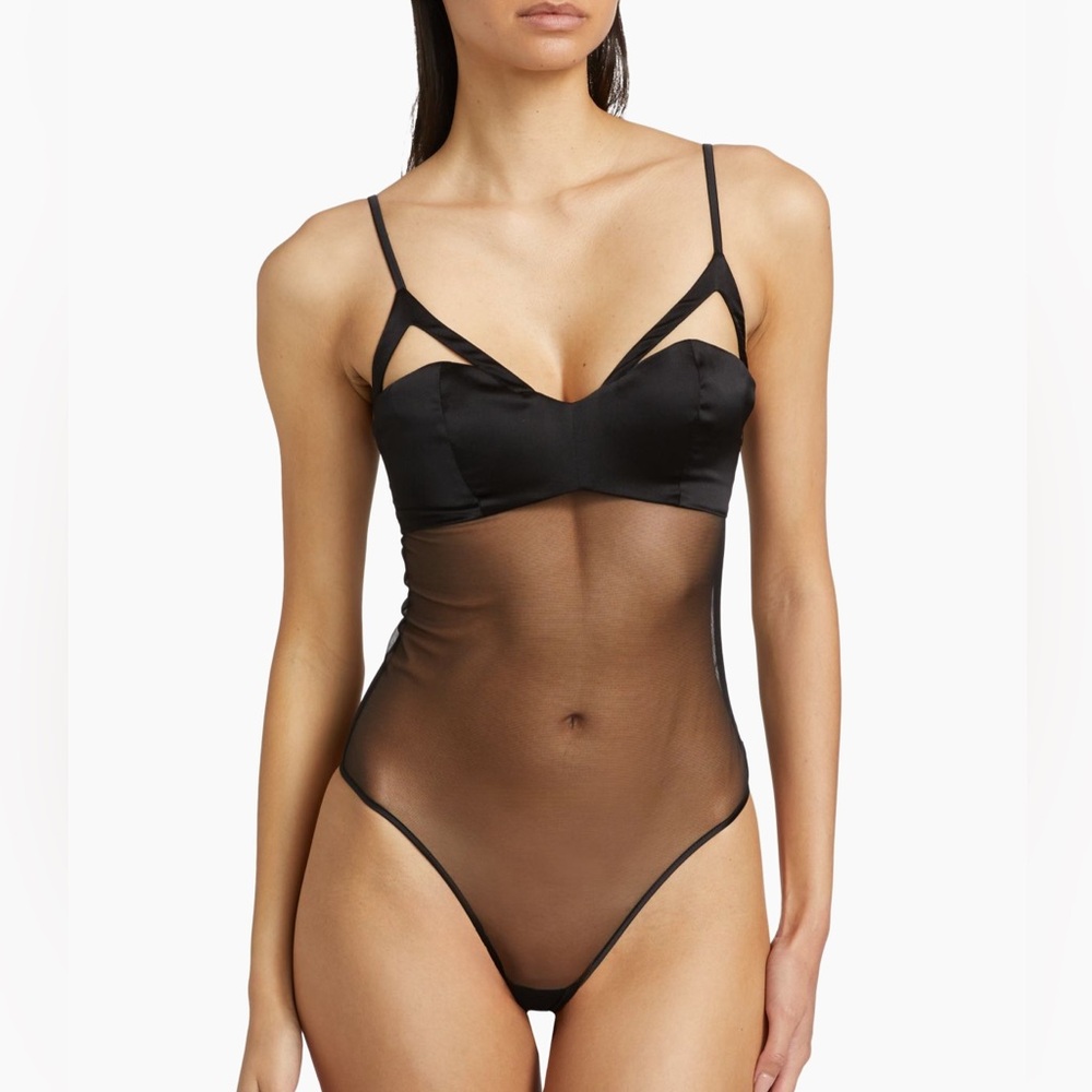 Kiki de Montparnass Maxim Sheer Black Bodysuit